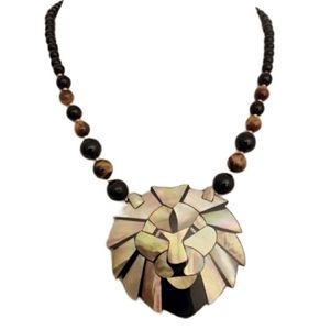 Lee Sands Mother-of-Pearl/Tigers Eye Necklace EUC